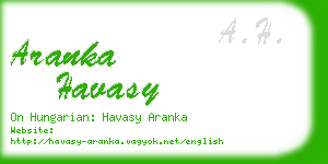 aranka havasy business card